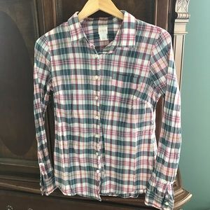 J. Crew Factory S Plaid Button Down Shirt